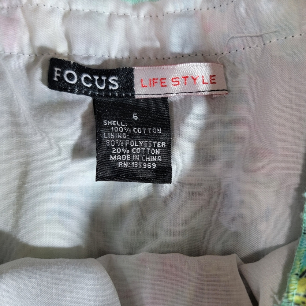 Focus Lifestyle 100% Cotton Floral Print Pleated Skirt Size 6 - Picture 7 of 8
